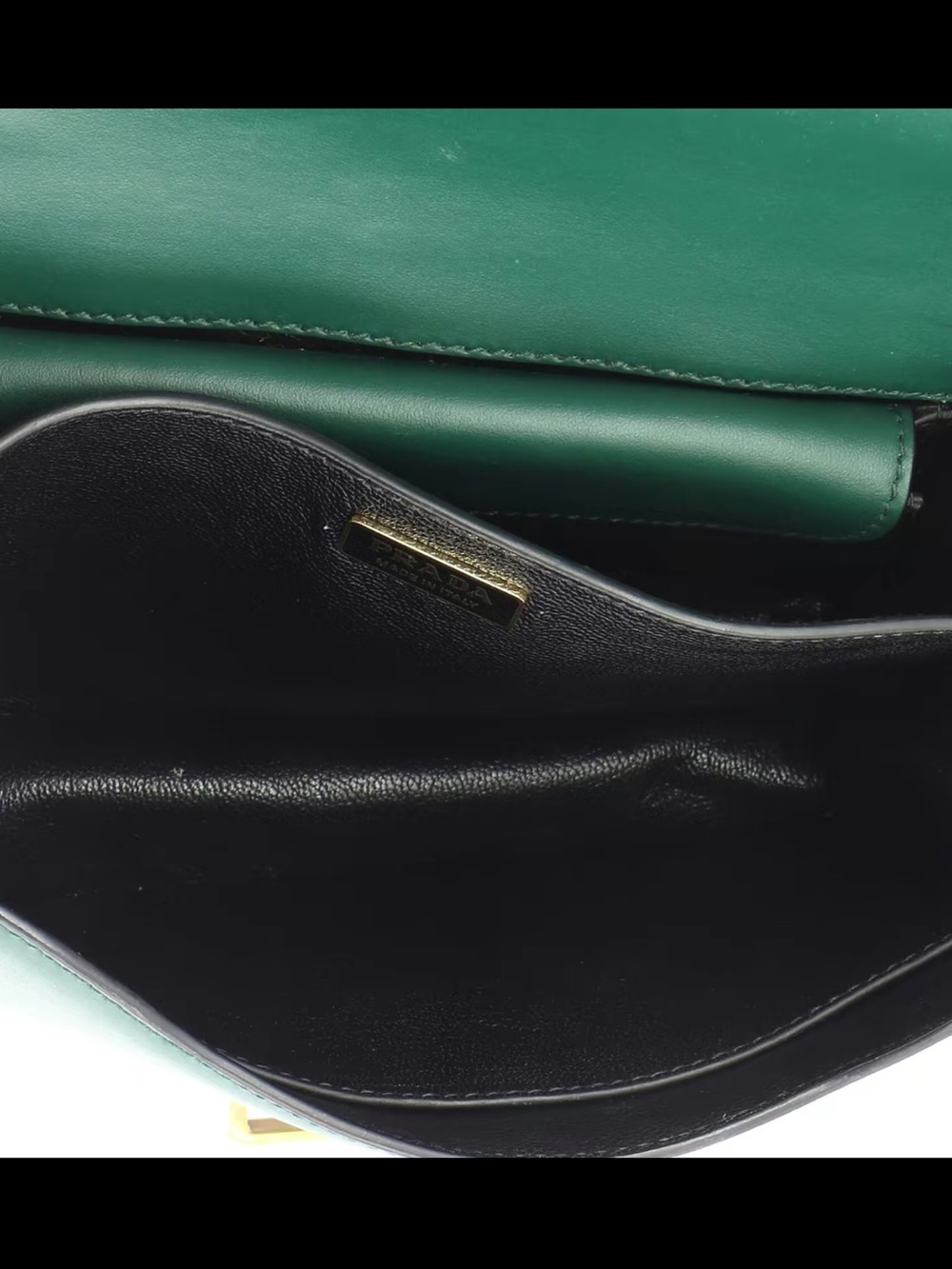 Prada Green and Black Leather Crossbody with Gold Hardware - Picture 4 of 6